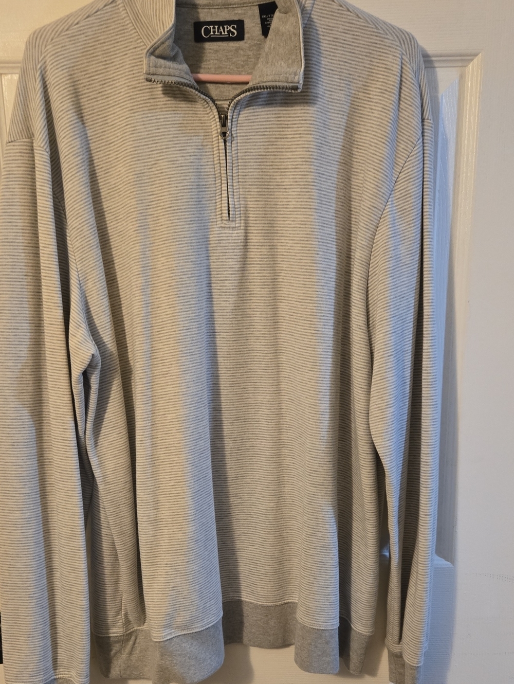 Chaps Men's Light Gray Half-Zip Knit Top